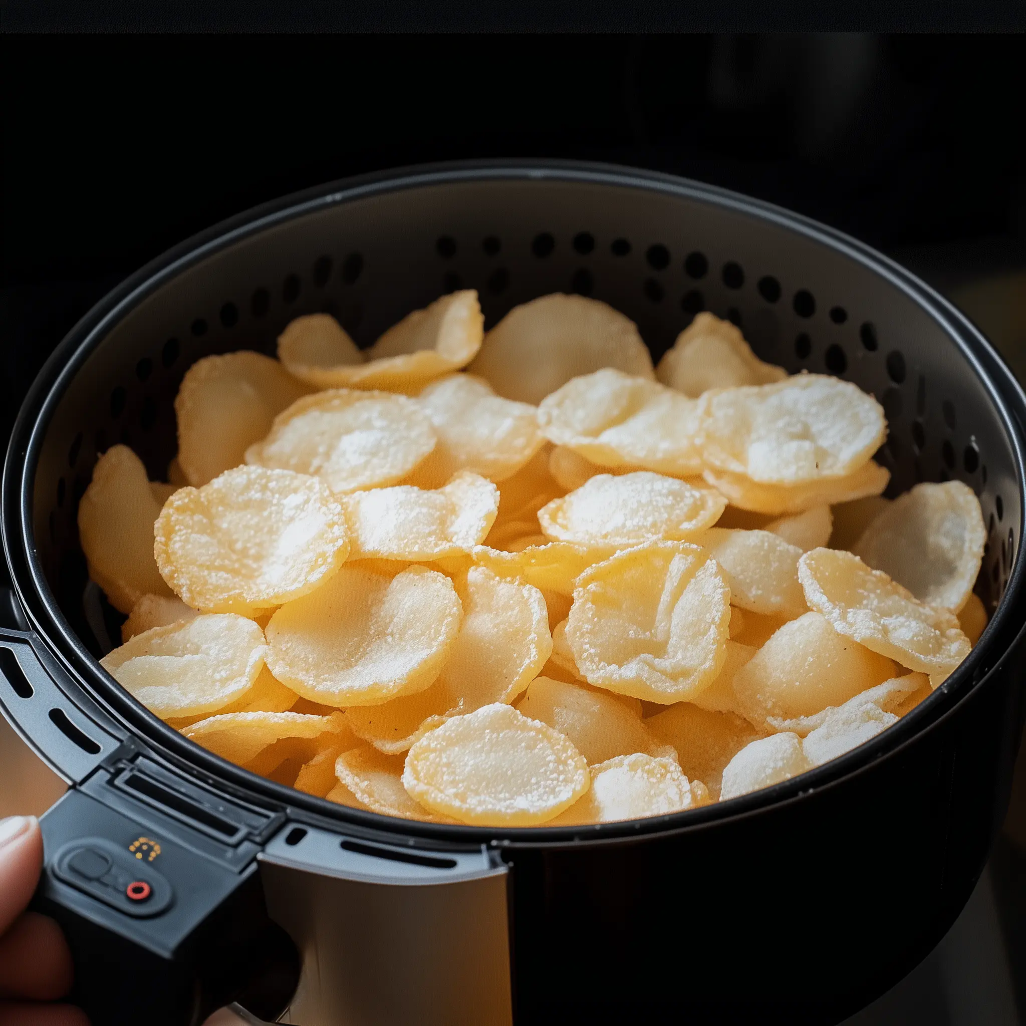 Kroepoek in een airfryer.