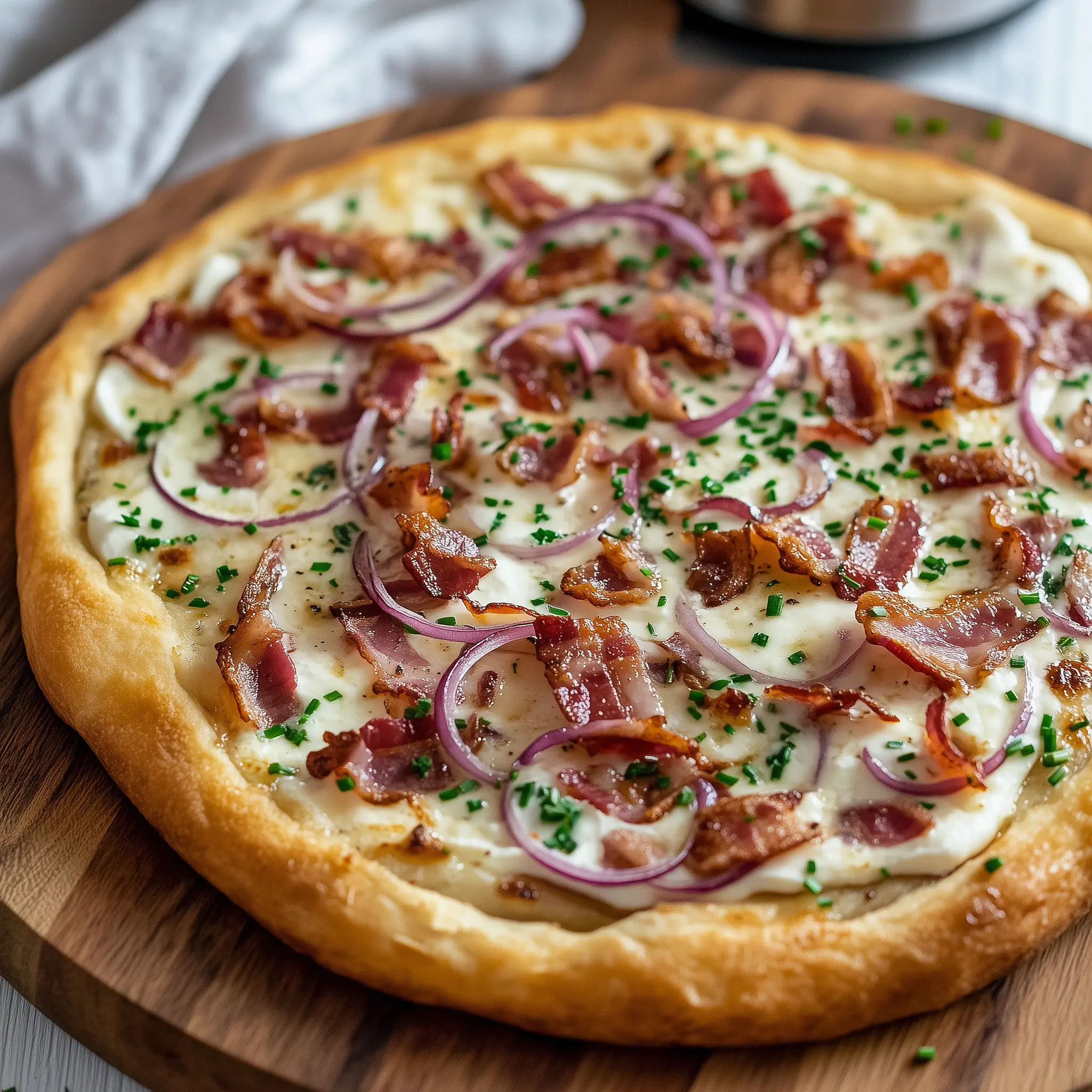 Flammkuchen bereidt in de airfryer